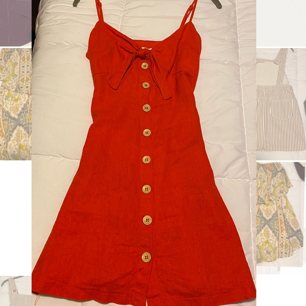 Orange Button Down Dress